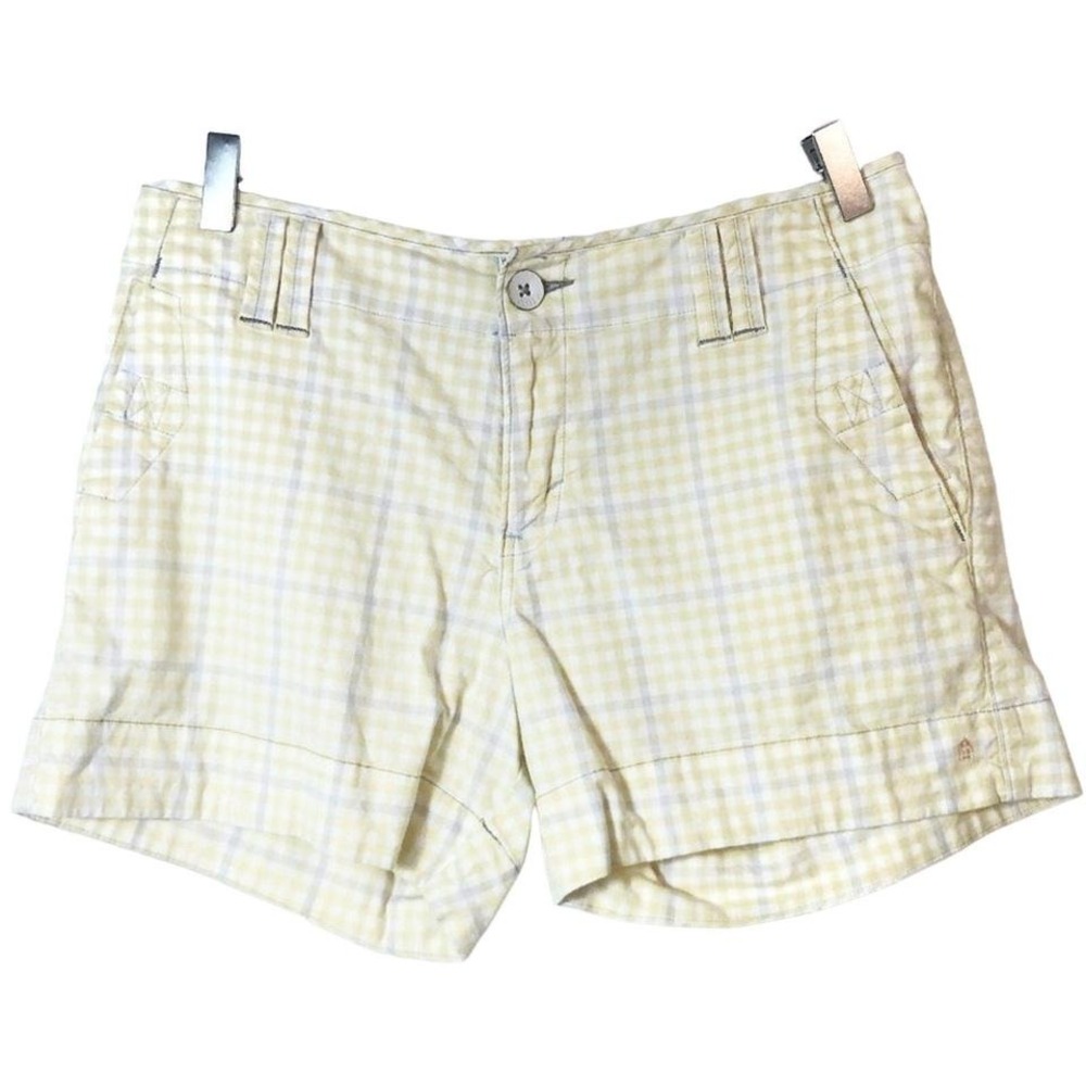 Levi's Crafted‎ With Pride Pastel Yellow & Gray Plaid Shorts Women's Size 10